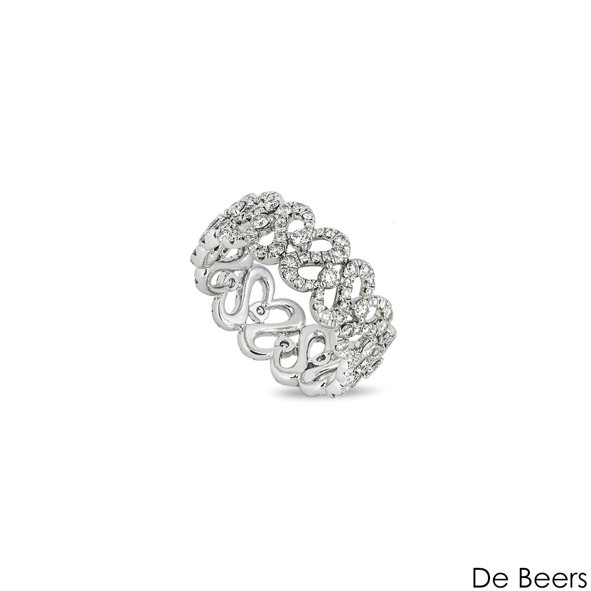 De Beers White Gold Diamond Swan Ring R102310 De Beers White Gold Diamond Swan Ring R102310
